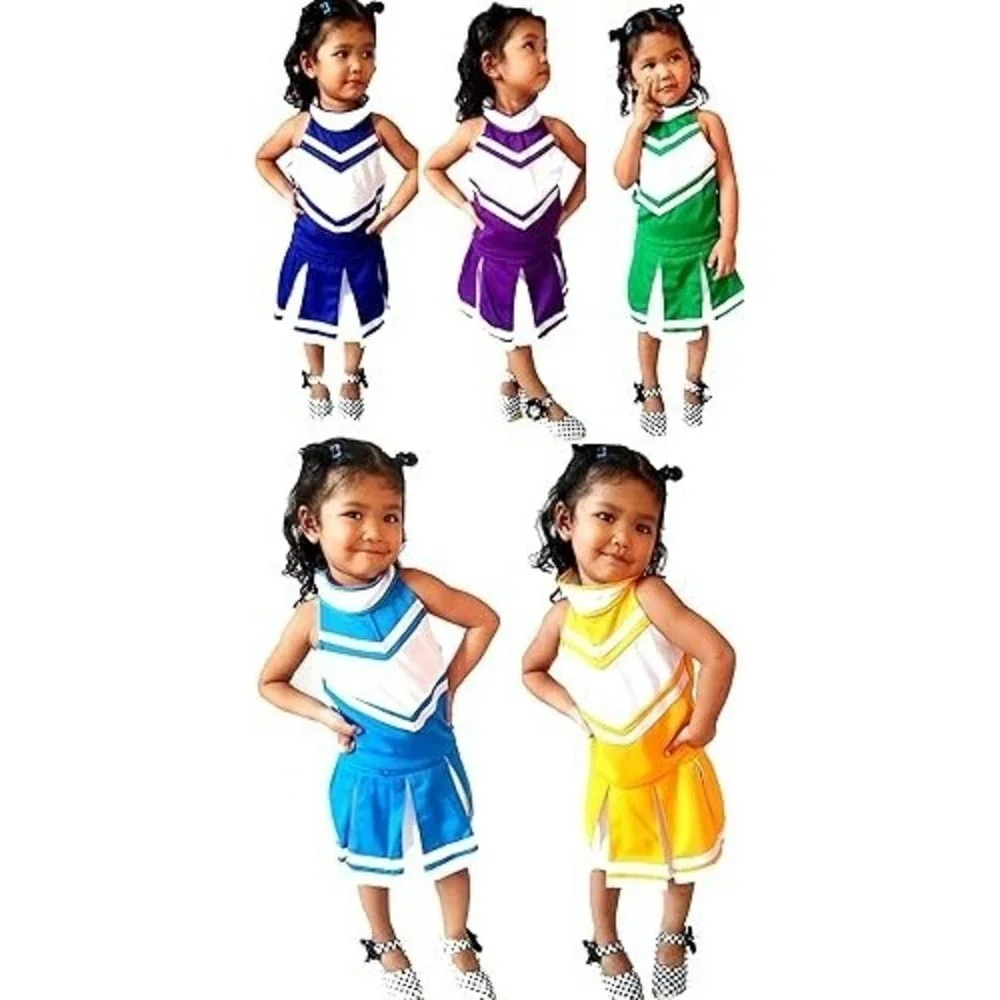 Girls Cheerleader Costume Uniform Purple White Dress Set XXL 13-16 Years